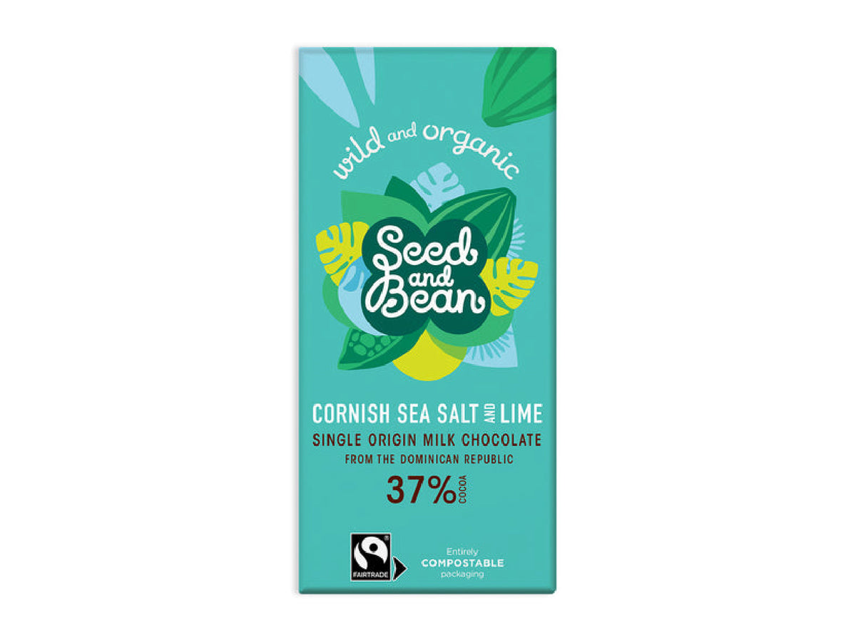 Seed & Bean Cornish Sea Salt & Lime Milk Chocolate Bar À la table by