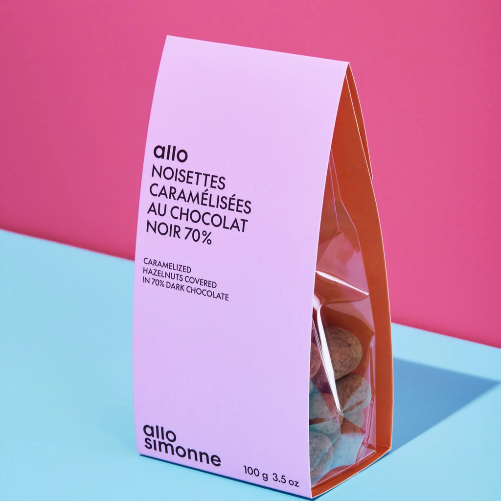 Allo Simonne Dragées Noisettes Caramelisées Chocolat Noir
