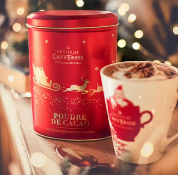 Cafe Tasse Christmas Cocoa Powder Tin