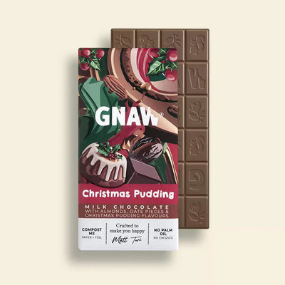 Gnaw Christmas Pudding Milk Chocolate Bar