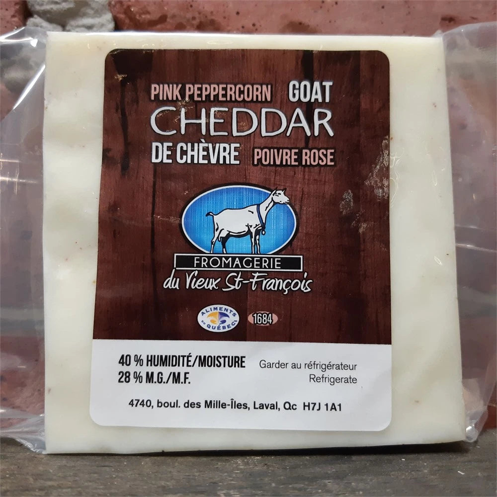Fromage du Vieux St-François Cheddar de chèvre au poivre rose