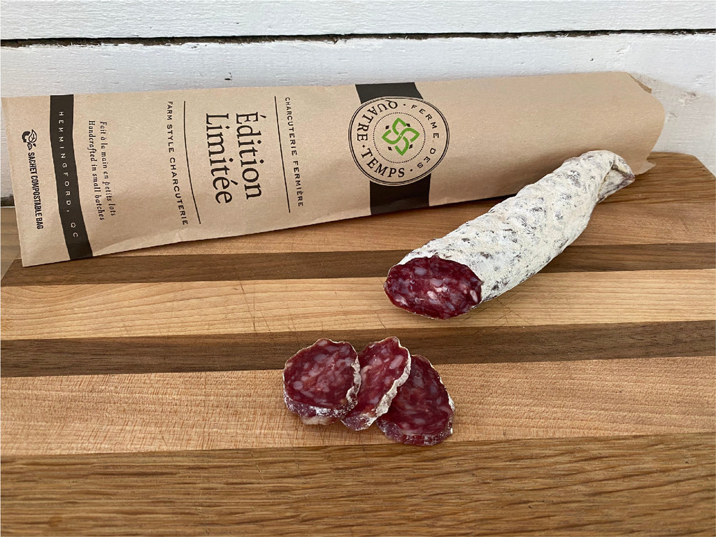 La Ferme des Quatre-Temps Saucisson Pleurotes et à l'ail confit