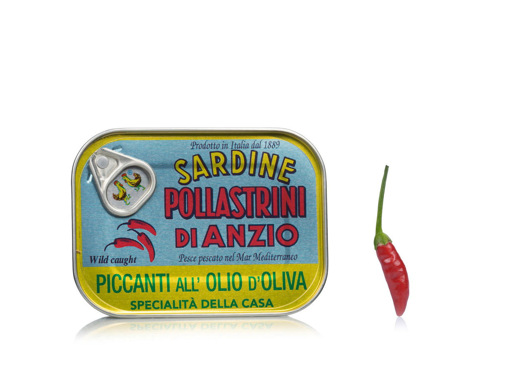 Pollastrini Di Anzio Spicy Sardines in Olive Oil and Chilli Pepper