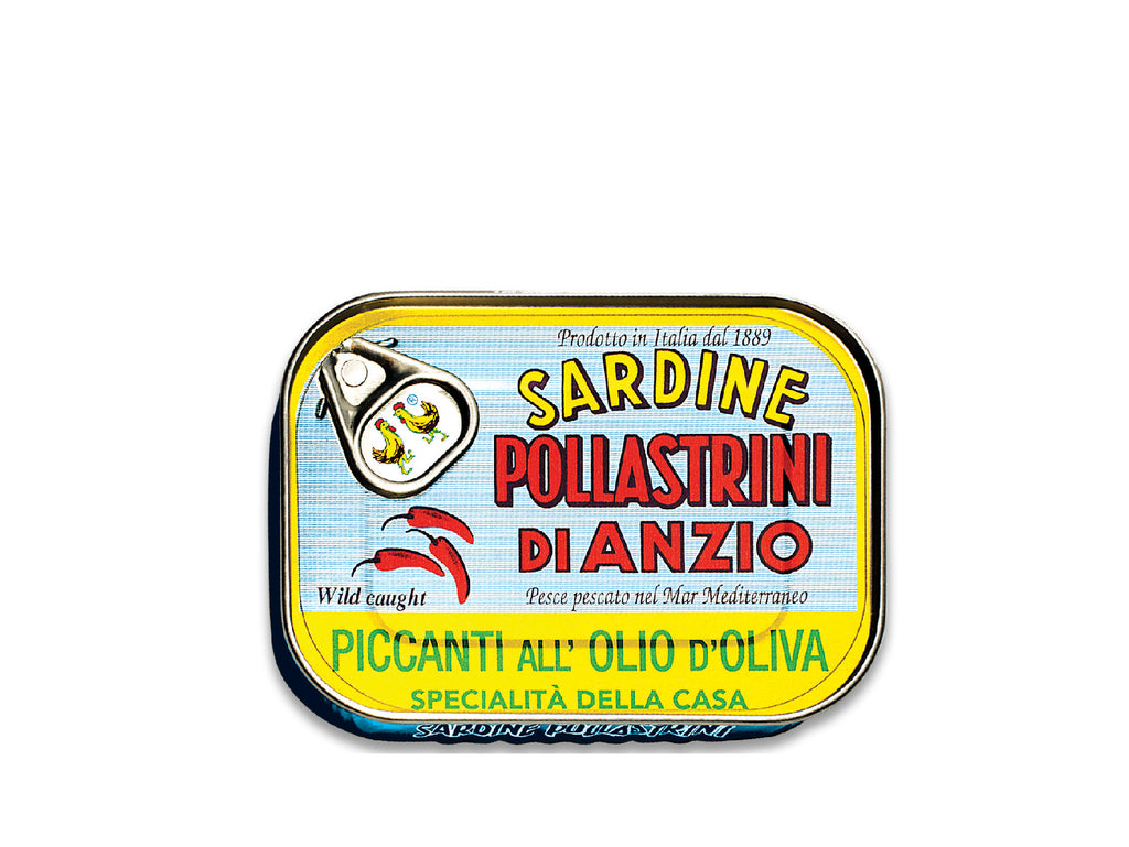 Pollastrini di Anzio Spicy Sardines in Olive Oil and Chilli Pepper