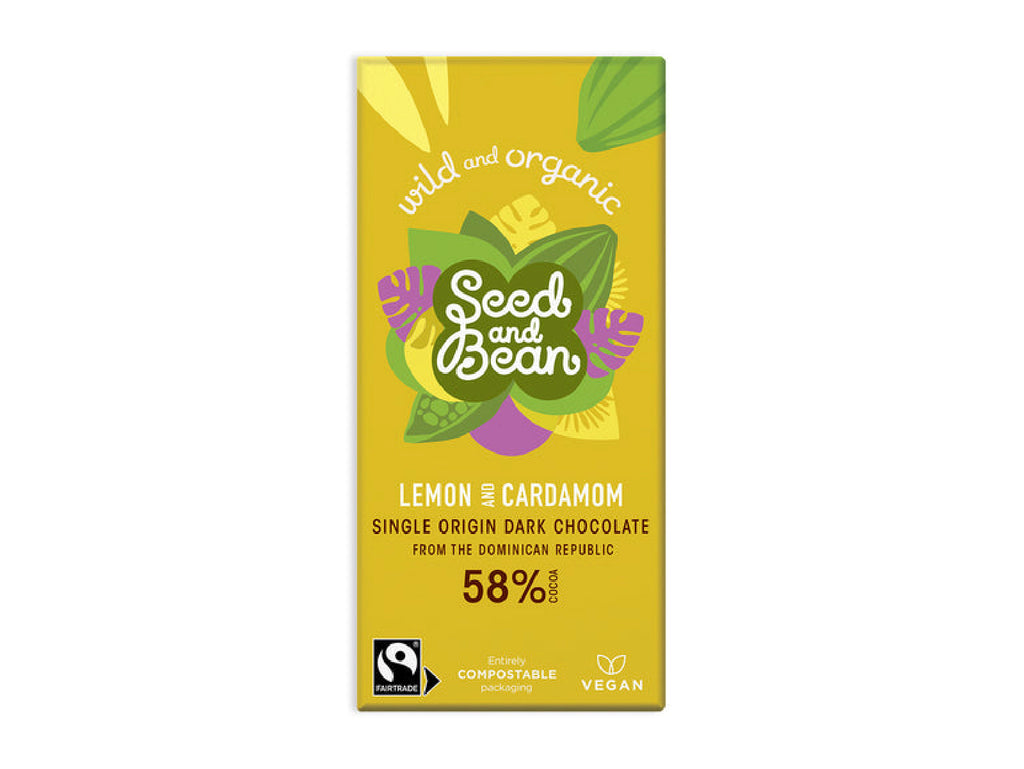 Seed & Bean Lemon & Cardamom Dark Chocolate Bar