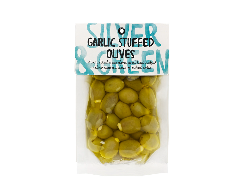 Silver & Green Garlic Stuffed Green Olives